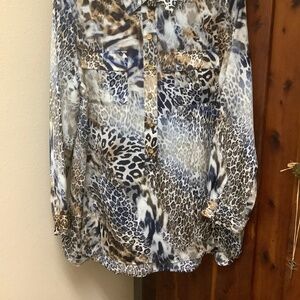 Chicos Animal Print Blouse Size 1